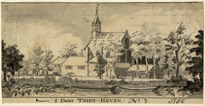 202794 Gezicht op het dorp Tienhoven, met de Nederlands hervormde kerk.